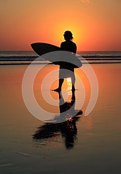 Surfer on sunset