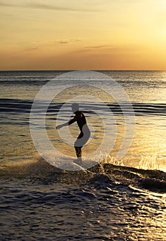 Surfer on sunset