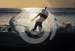 Surfer on sunset