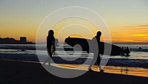 Surfer at Sunset, La Jolla shores