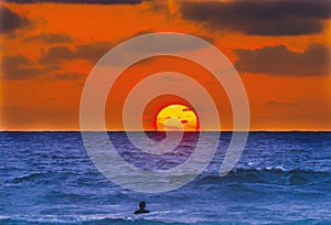 Surfer Sunset La Jolla Shores Beach San Diego California