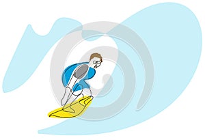 Surfer surfing on a big wave