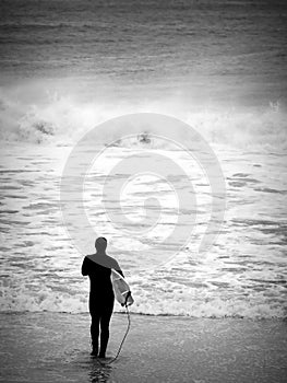 Surfer waiting for big one