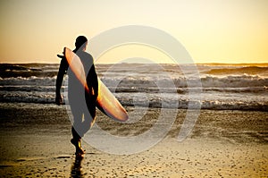 Surfer walking