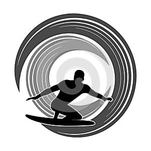 Surfer on the wave vector illustration