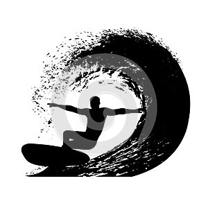 Surfer on the wave vector illustration