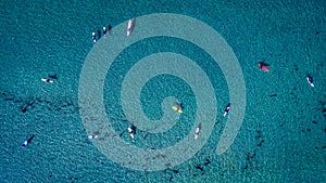 Surfers from above