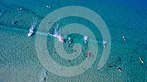 Surfers from above