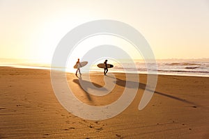 Surfers on the beach