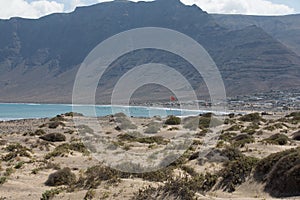 Surfers beach Famara always has a red flag.