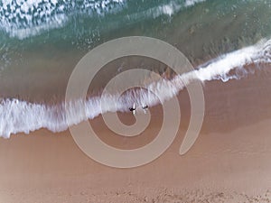 Surfers at Curl Curl Beach, Sydney Australia aerial