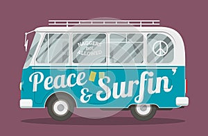 Surfers hippie van