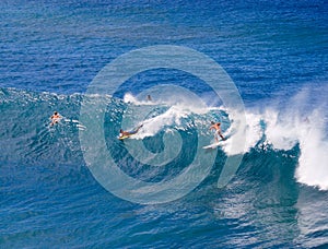 Surfers in Maui, Hawaii