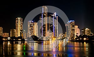 Surfers Paradise Buildings at Night in Australia