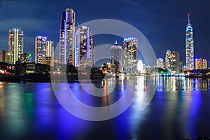 Surfers paradise at night