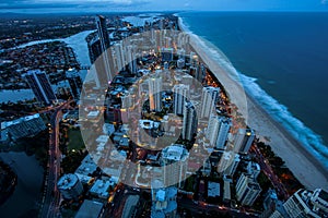 Surfers Paradise after nightfall