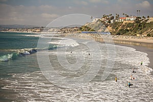 Surfers In San Clemente Beach