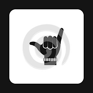 Surfers shaka sign icon, simple style