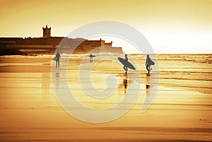 Surfers silhouettes