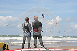 Surfers watching