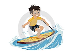 Surfing Adventures - Spirited Boy on the Waves