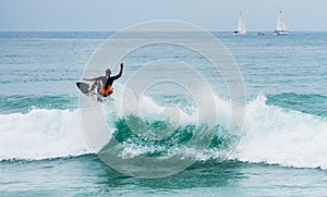 Surfing at Barcelona