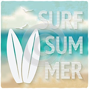 Surfing beach summer background