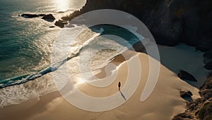 Surfing the Big Sur coastline at sunset generated by AI