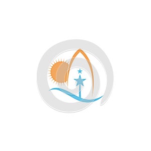 Surfing board icon logo design vector template