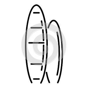 Surfing board icon, outline style