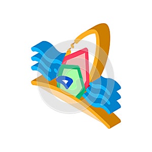 Surfing Board On Seaside isometric icon vector illustration