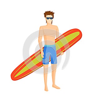 Surfing boy illustration