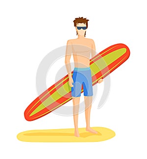 Surfing boy illustration
