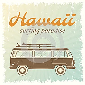 Surfing Car Poster