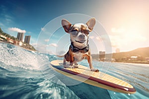 Surfing Chihuahua: Tiny Dog, Big Waves, and Endless Smiles - Generative AI