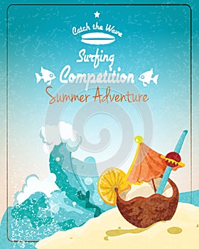 Surfing competition poster