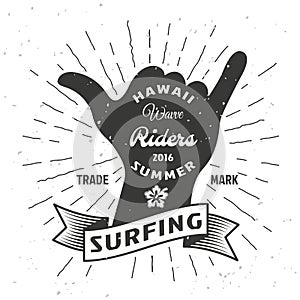 Surfing Hand Poster