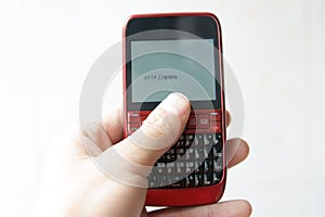 Surfing internet with a mobile phone