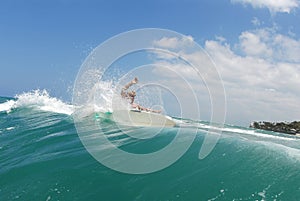 Surfing off the lip