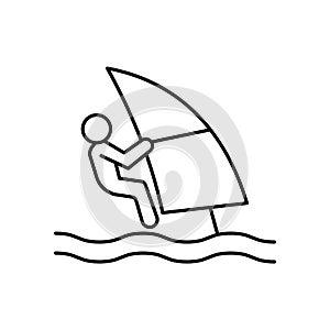 Surfing Outline Vector Icon that can easily edit or modify.