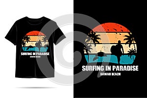 Surfing in paradise silhouette t shirt design