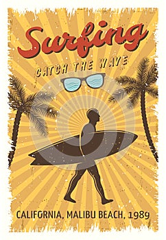 Surfing Retro Poster