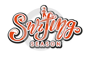 Surfing season lettering logo