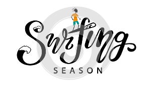 Surfing season lettering logo