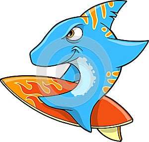 Surfing Shark Vector