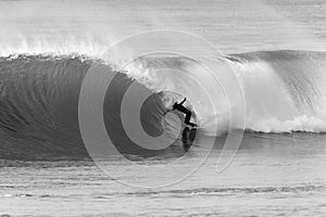 Surfing Surfer Black White Action