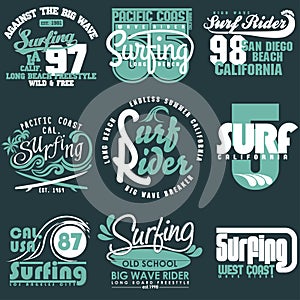 Surfing t-shirt graphic design