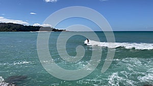 Surfing at the Turtle Bay on Oahu, Hawaii