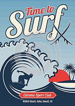 Surfing vector hawaii t-shirt vector vintage design