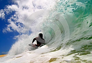 Surfing a Wave in Hawaii